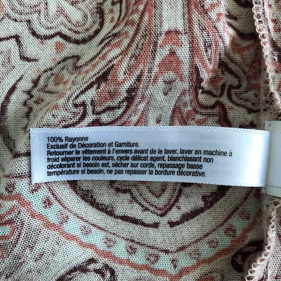 Lucky Brand Paisley Challis Drop Waist Dress M - Picture 12 of 15